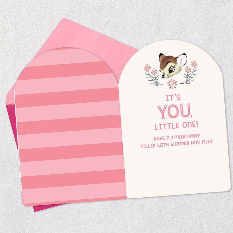 Hallmark Disney Bambi Wonder And Fun First Birthday Card For Girls