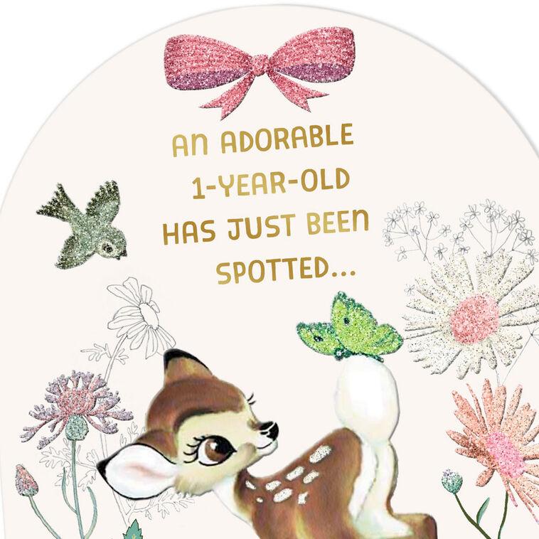Hallmark Disney Bambi Wonder And Fun First Birthday Card For Girls