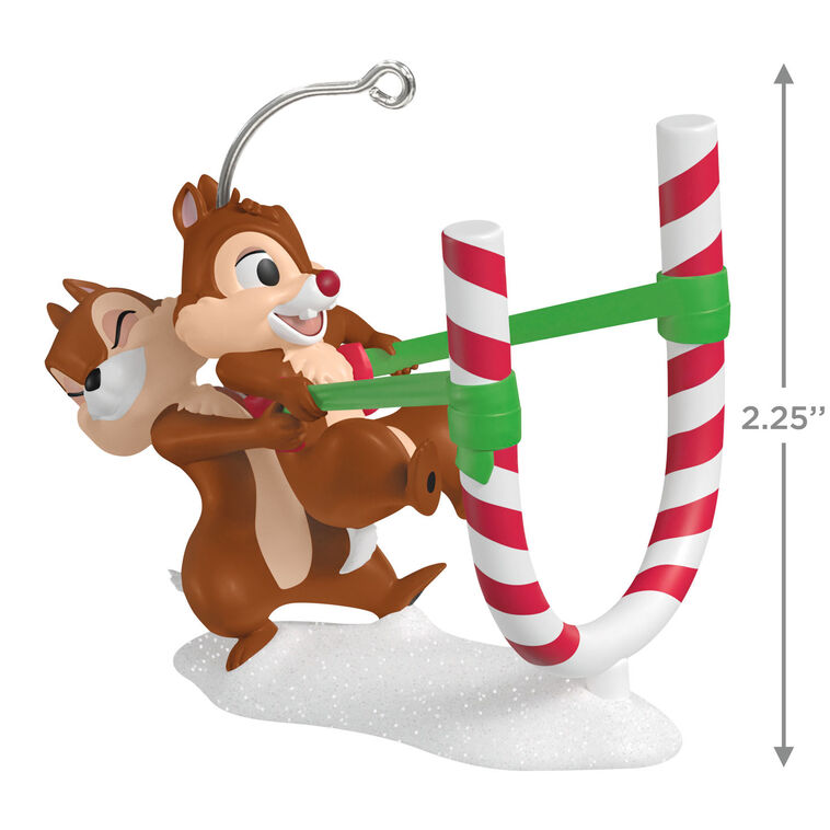 Hallmark Disney Chip And Dale Candy Cane Catapult Ornament