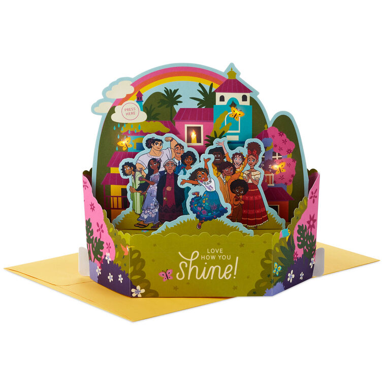 hallmark Disney Encanto Love How You Shine Musical 3D Pop-Up Card for Kids With Light