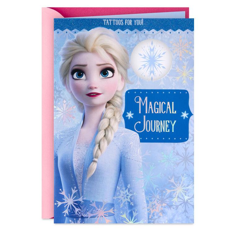 hallmark Disney Frozen 2 Elsa Magical Journey Birthday Card With Temporary Tattoos