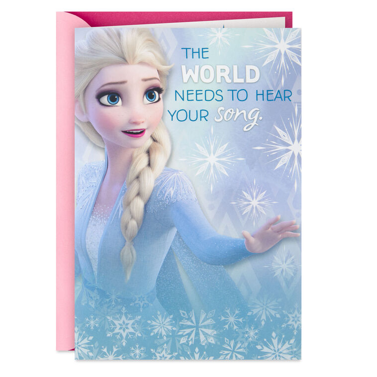 hallmark Disney Frozen 2 Elsa Sing Your Song Musical Birthday Card for Kids