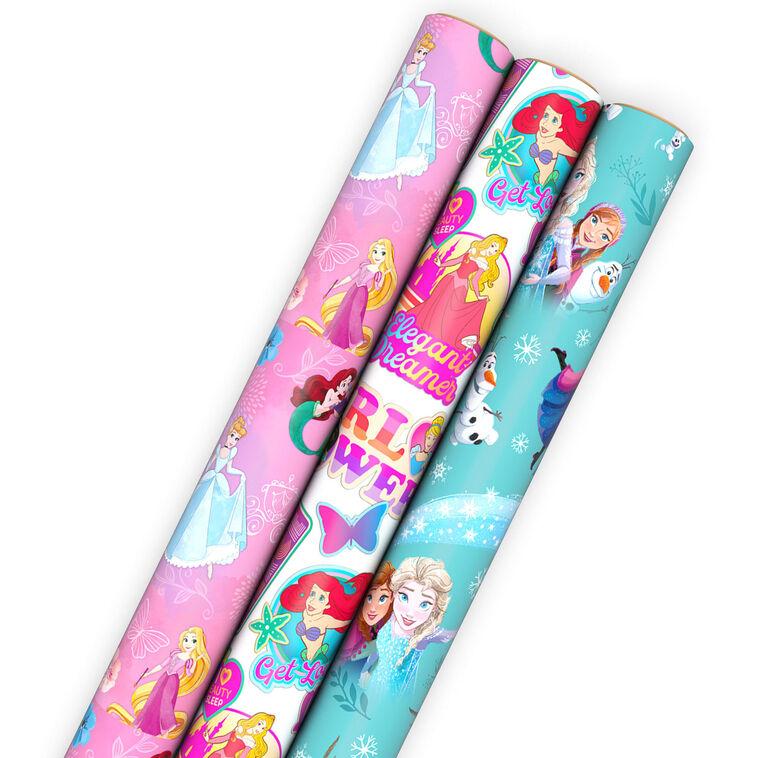 hallmark Disney Frozen and Disney Princesses Wrapping Paper Assortment 60 sq. ft
