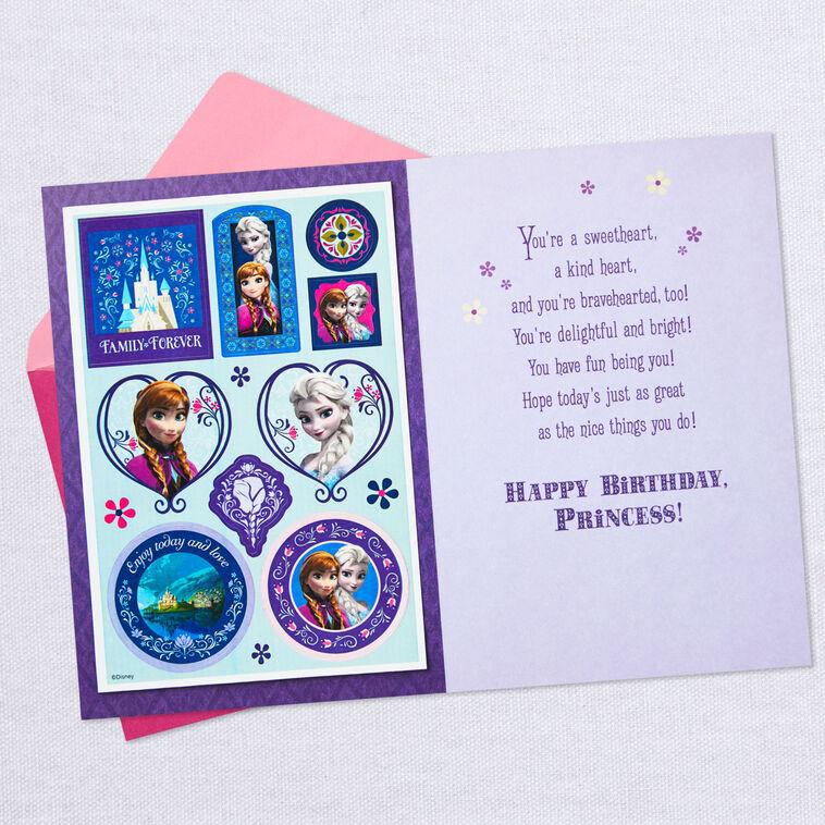 Hallmark Disney Frozen Birthday Card For Her With Stickers