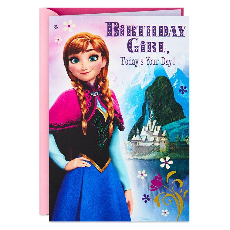hallmark Disney Frozen Birthday Card for Her With Stickers
