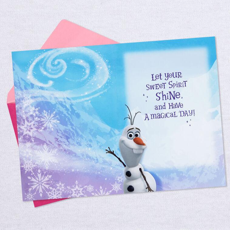 Hallmark Disney Frozen Elsa Snowflake Musical Birthday Card With Light