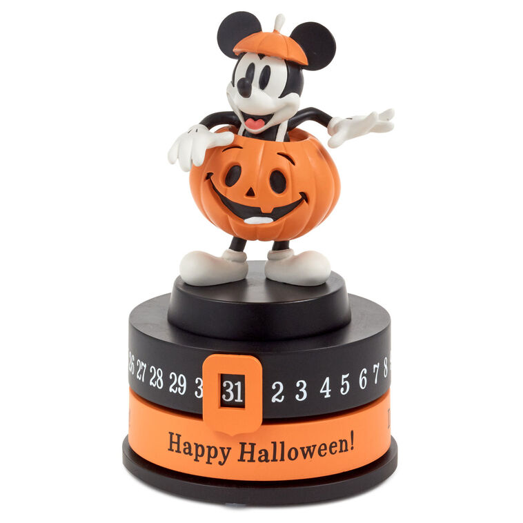 Hallmark Disney Jack-o'-Lantern Mickey Mouse Halloween Countdown Calendar Statue 7"