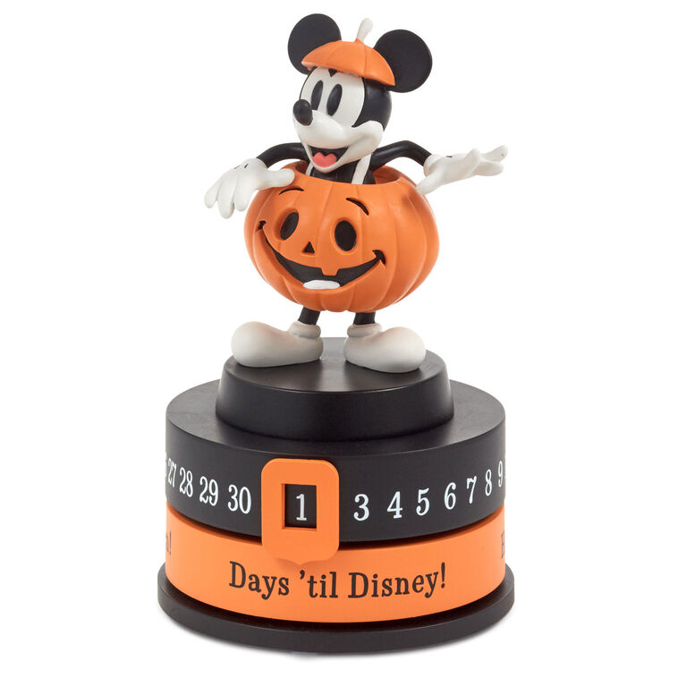hallmark Disney Jack-o'-Lantern Mickey Mouse Halloween Countdown Calendar Statue 7"