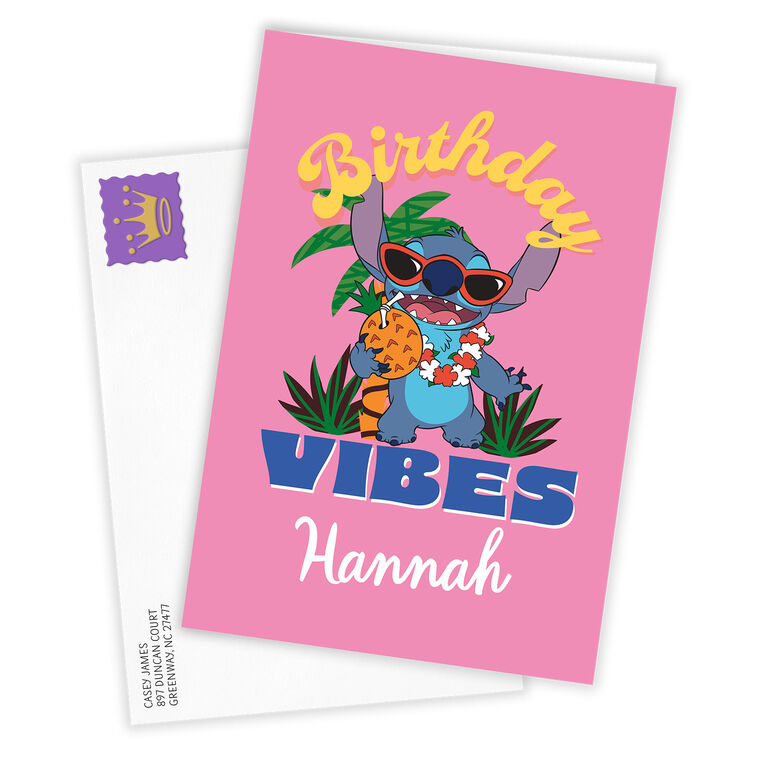 Hallmark Disney Lilo & Stitch Birthday Vibes Custom Birthday Card