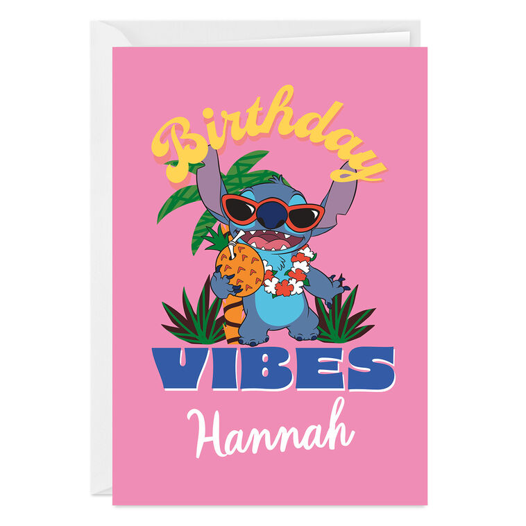 hallmark Disney Lilo & Stitch Birthday Vibes Custom Birthday Card