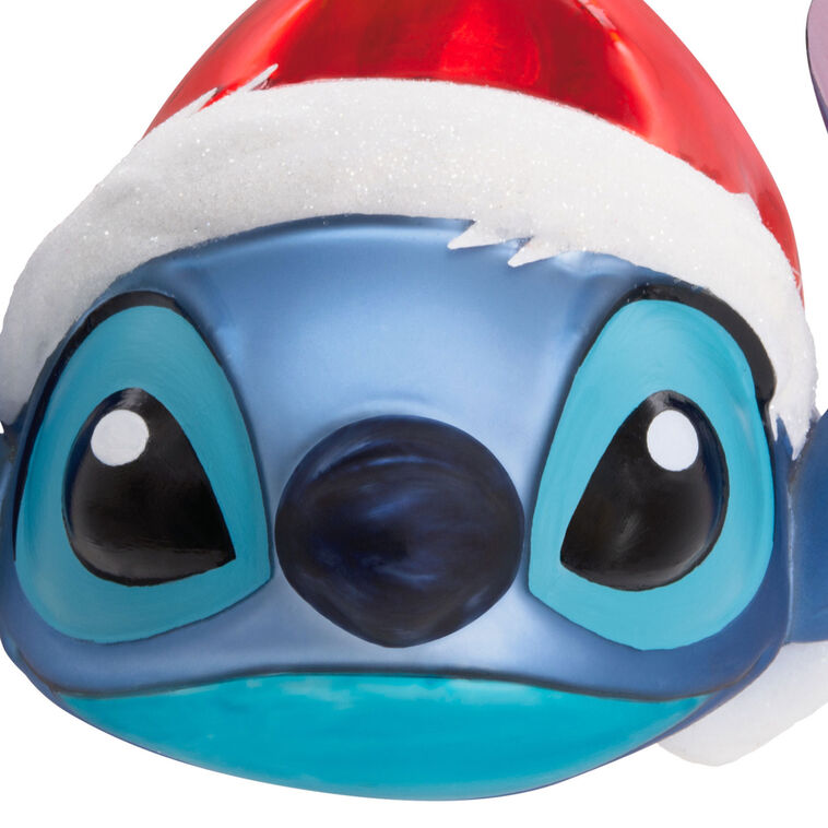 Hallmark Disney Lilo & Stitch In Santa Hat Blown Glass Hallmark Ornament