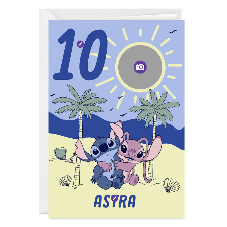 Hallmark Disney Lilo & Stitch With Angel Custom Birthday Card