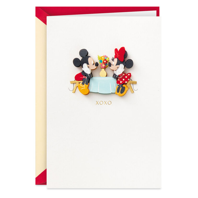 hallmark Disney Mickey and Minnie XOXO Blank Love Card