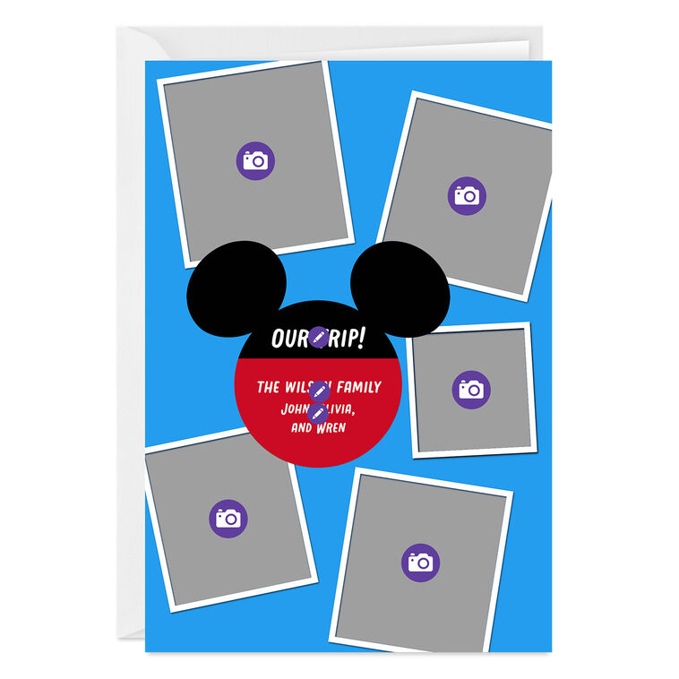 Hallmark Disney Mickey Ears Photo Collage Custom Card