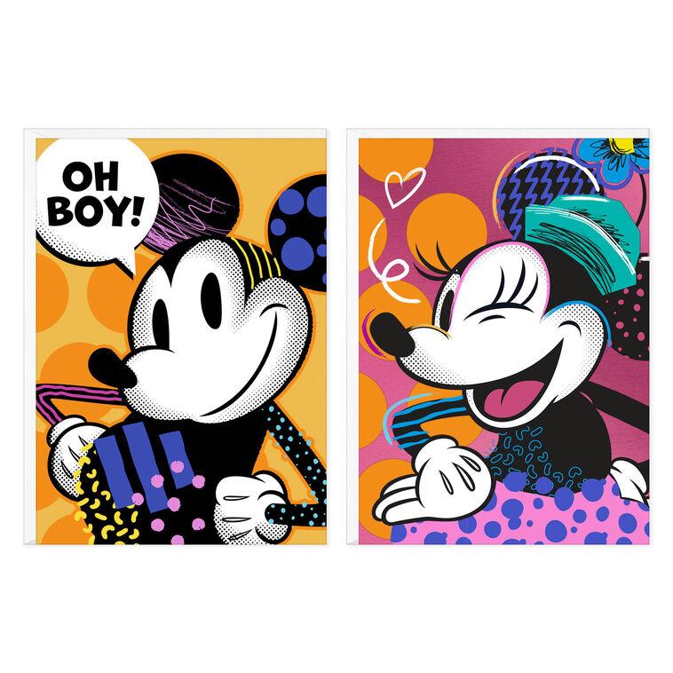 hallmark Disney Mickey Mouse and Minnie Mouse Modern Assorted Blank Notes Pack of 12