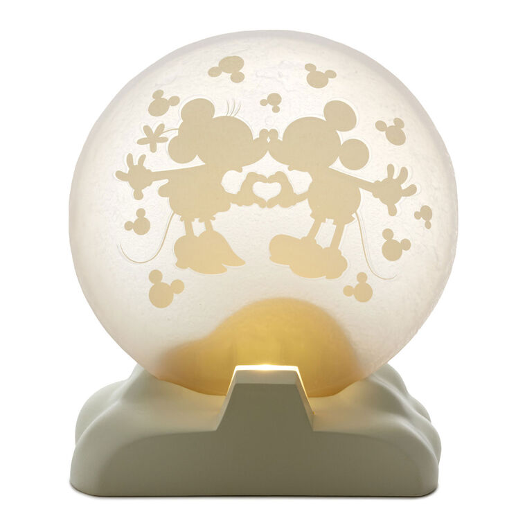 Hallmark Disney Mickey Mouse And Minnie Mouse Moon Figurine With Light