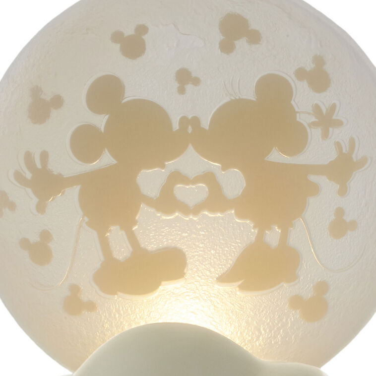 Hallmark Disney Mickey Mouse And Minnie Mouse Moon Figurine With Light
