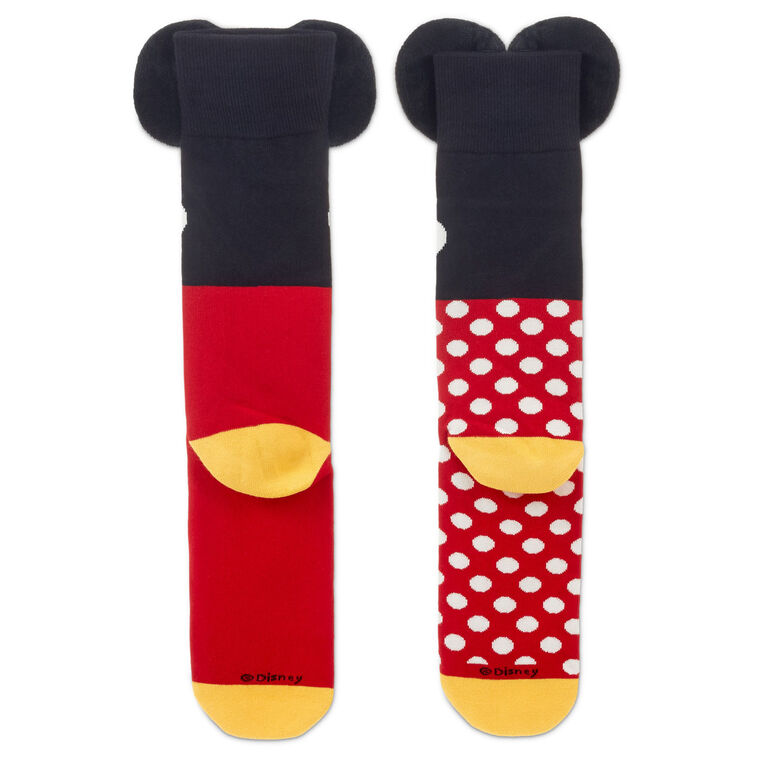 Hallmark Disney Mickey Mouse And Minnie Mouse Novelty Crew Socks