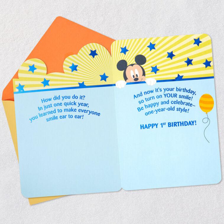 Hallmark Disney Mickey Mouse Be Happy And Celebrate First Birthday Card