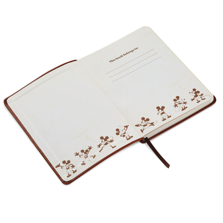 Hallmark Disney Mickey Mouse Brown Faux Leather Journal