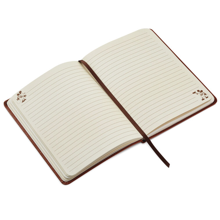 Hallmark Disney Mickey Mouse Brown Faux Leather Journal