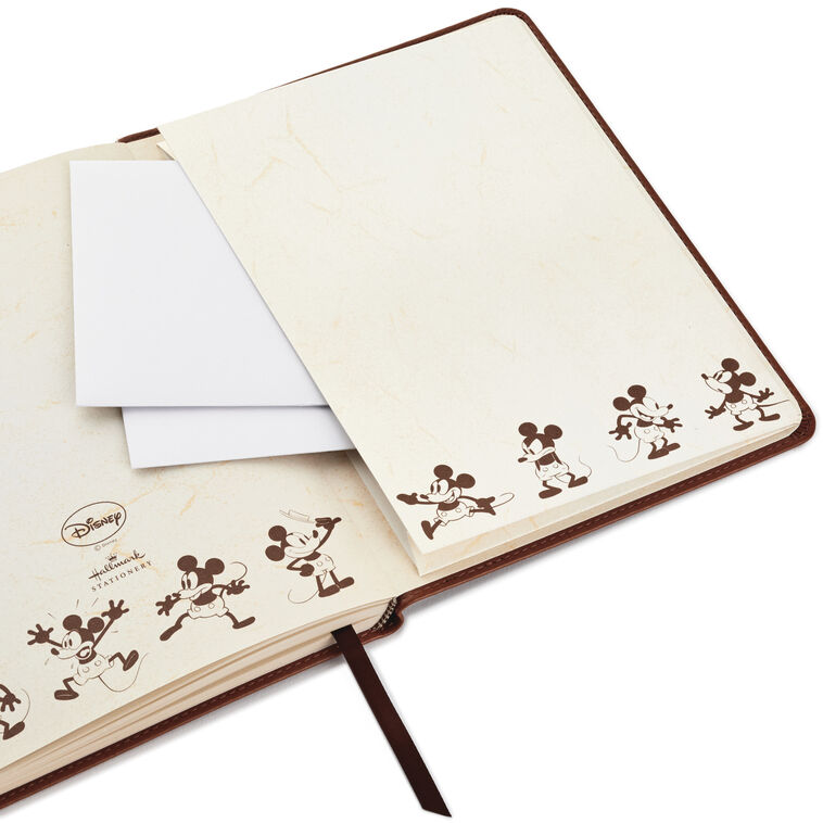 Hallmark Disney Mickey Mouse Brown Faux Leather Journal