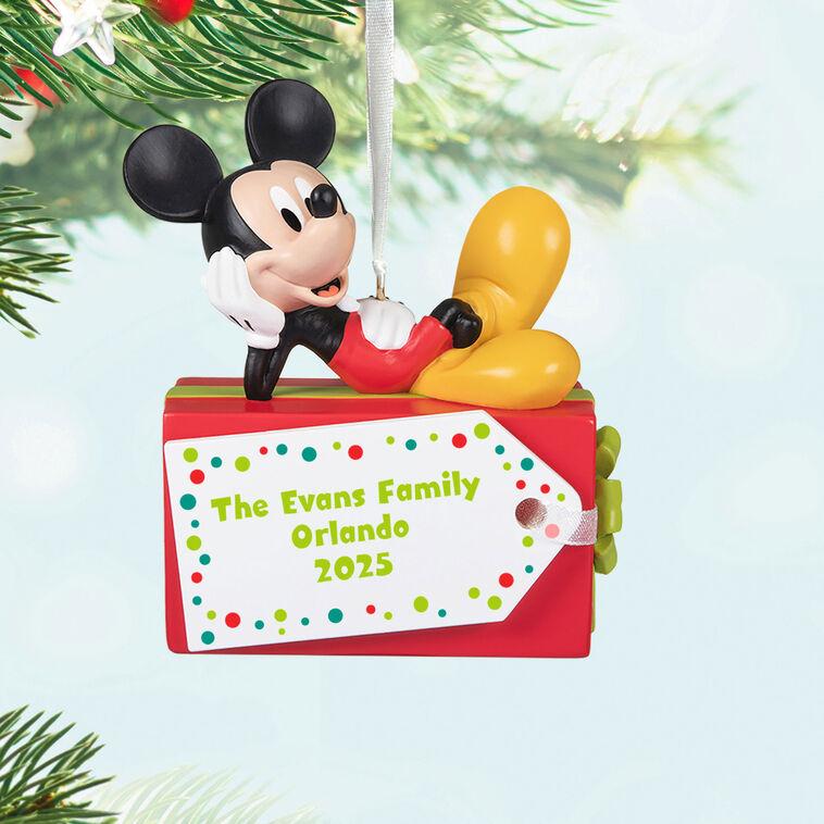 Hallmark Disney Mickey Mouse Christmas Present Personalized Ornament Custom Text