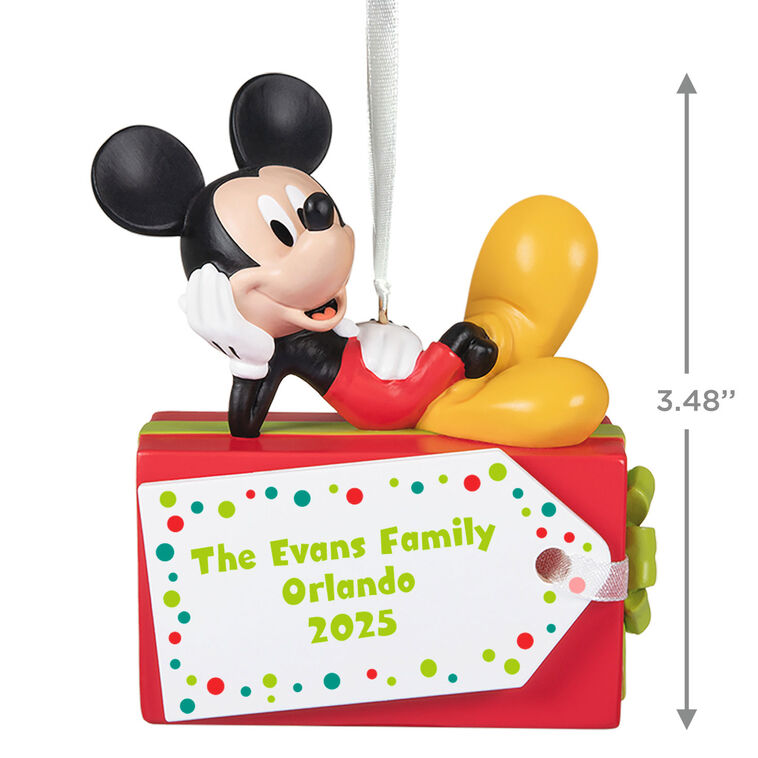 Hallmark Disney Mickey Mouse Christmas Present Personalized Ornament Custom Text