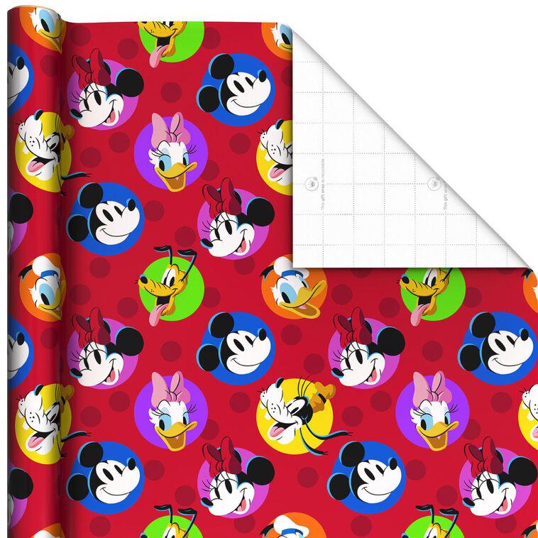 Hallmark Disney Mickey Mouse Colorful Dots 3-Pack Assortment Wrapping Paper Roll Bundle 60 Sq. Ft. Total
