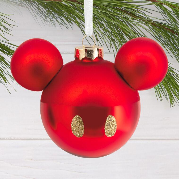 Hallmark Disney Mickey Mouse Ears Icon Glass Hallmark Ornament