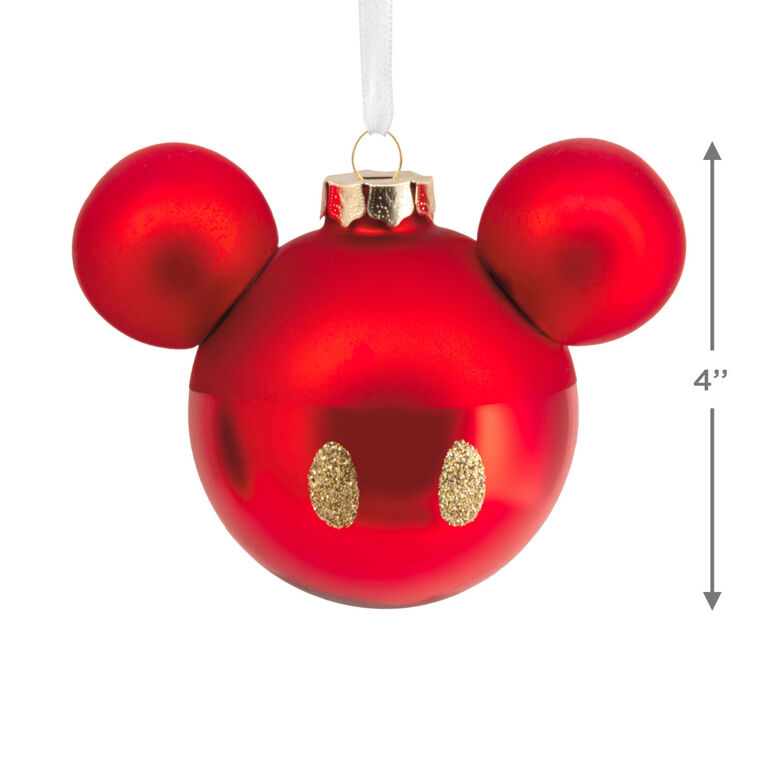 Hallmark Disney Mickey Mouse Ears Icon Glass Hallmark Ornament