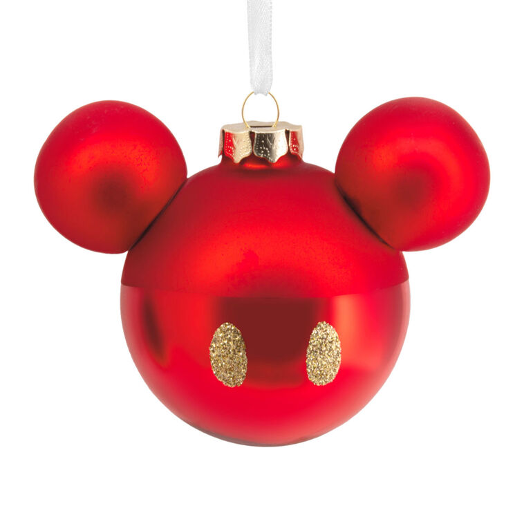 hallmark Disney Mickey Mouse Ears Icon Glass Hallmark Ornament