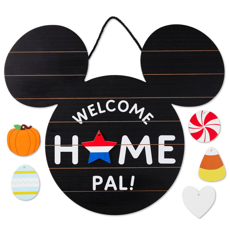 Hallmark Disney Mickey Mouse Ears Welcome Sign With Seasonal Decorations