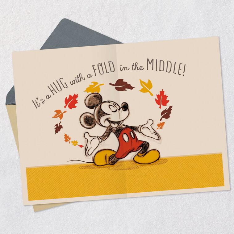 Hallmark Disney Mickey Mouse Here's A Hug Thanksgiving Card