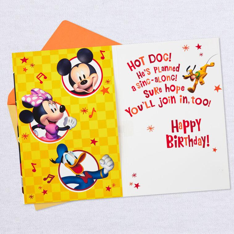 Hallmark Disney Mickey Mouse Hot Dog Musical Birthday Card