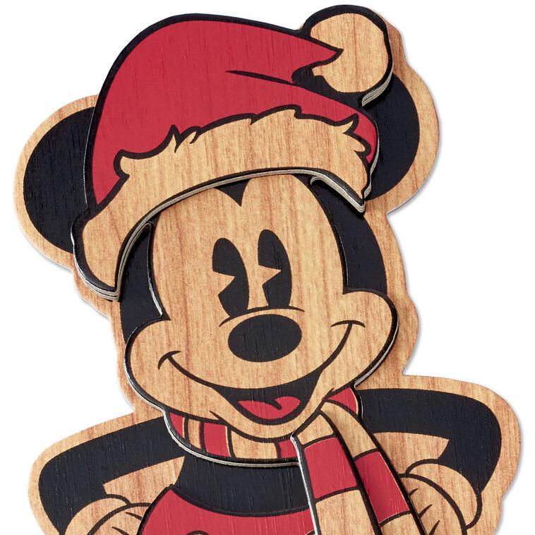Hallmark Disney Mickey Mouse Magic Of The Season Wooden Christmas Card