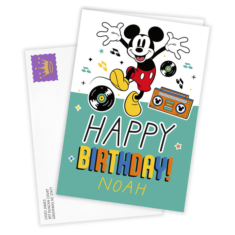 Hallmark Disney Mickey Mouse Rockin' Custom Birthday Card