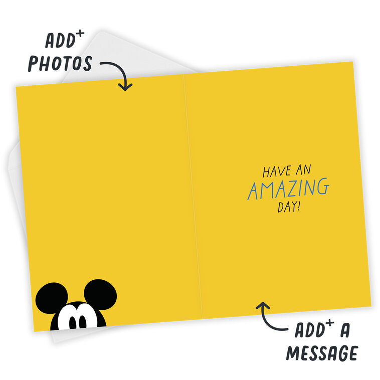 Hallmark Disney Mickey Mouse Rockin' Custom Birthday Card
