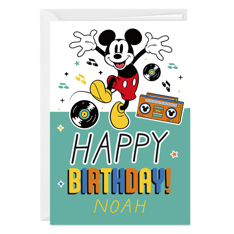 hallmark Disney Mickey Mouse Rockin' Custom Birthday Card