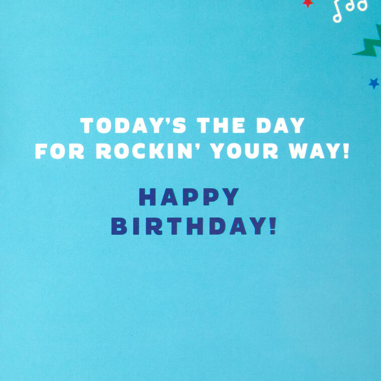 Hallmark Disney Mickey Mouse Rockin' Your Way Musical 5th Birthday Card