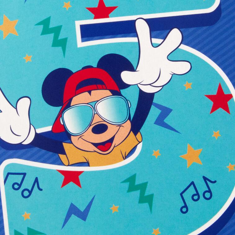 Hallmark Disney Mickey Mouse Rockin' Your Way Musical 5th Birthday Card