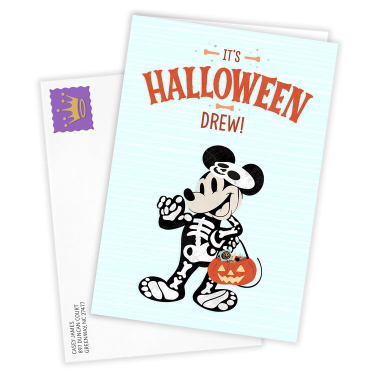 Hallmark Disney Mickey Mouse Skeleton Custom Halloween Card