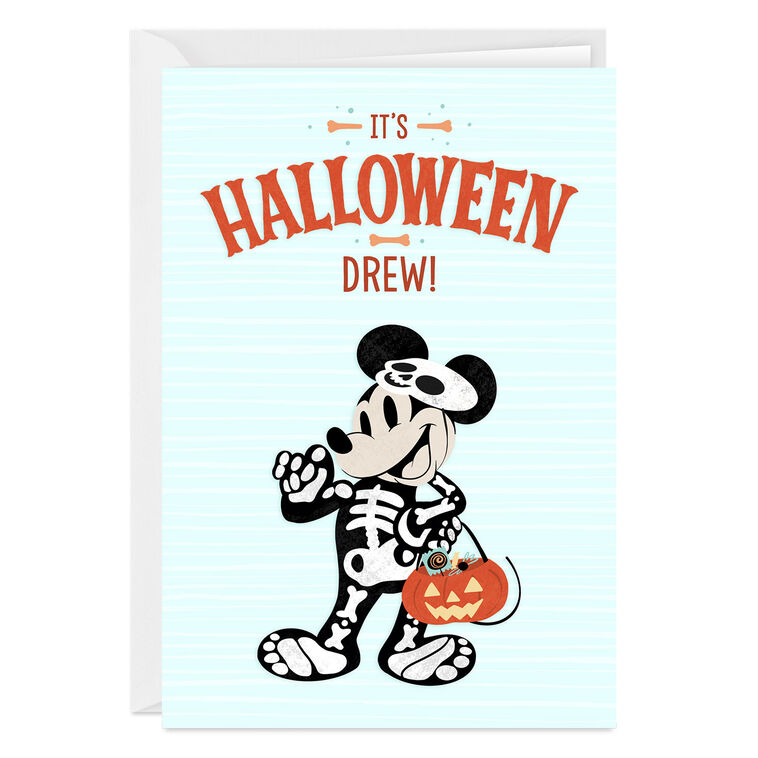 hallmark Disney Mickey Mouse Skeleton Custom Halloween Card