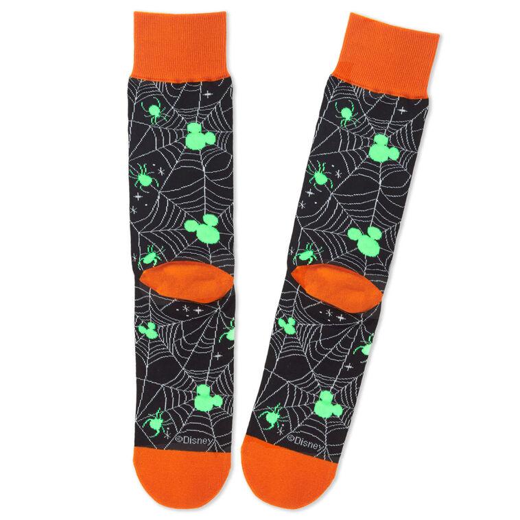 Hallmark Disney Mickey Mouse Spiderweb Glow-in-the-Dark Crew Socks