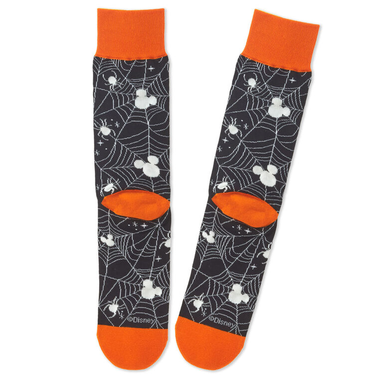Hallmark Disney Mickey Mouse Spiderweb Glow-in-the-Dark Crew Socks