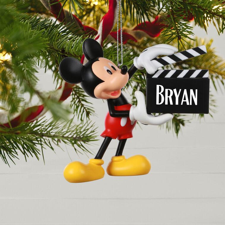 Hallmark Disney Mickey Mouse With Clapperboard Personalized Ornament Custom Text