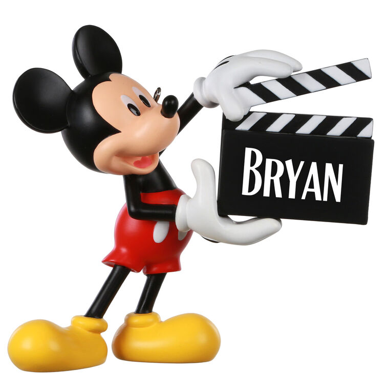 hallmark Disney Mickey Mouse With Clapperboard Personalized Ornament Custom Text