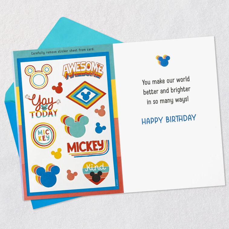 Hallmark Disney Mickey Mouse You're Awesome Birthday Card For Kids With Stickers
