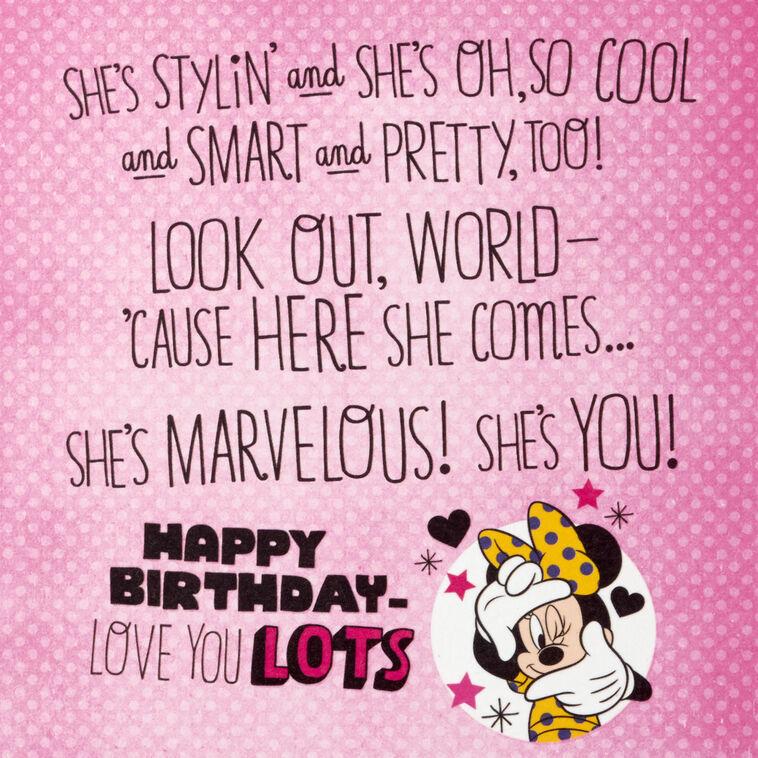 Hallmark Disney Minnie Mouse Birthday Card For Granddaughter With Stickers