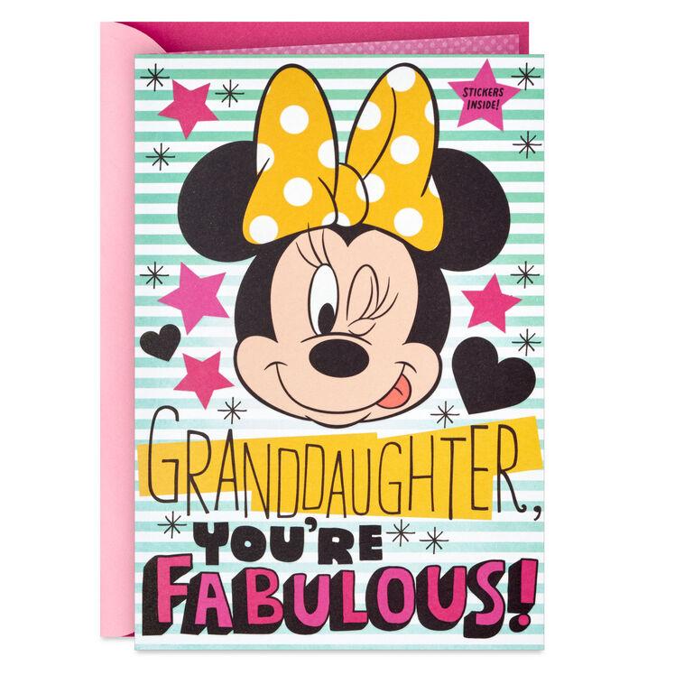 hallmark Disney Minnie Mouse Birthday Card for Granddaughter With Stickers